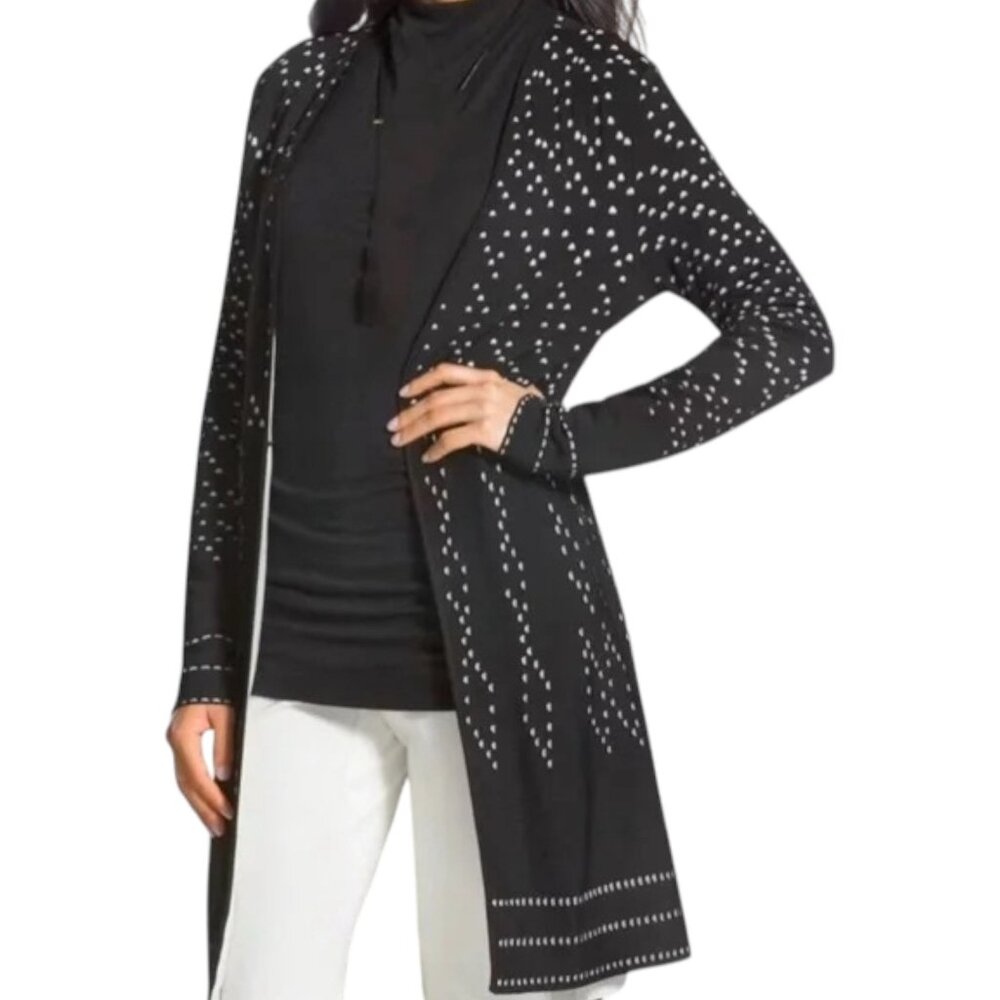 Chico's Black Label Halfdot Cardigan Chico's Size 1
